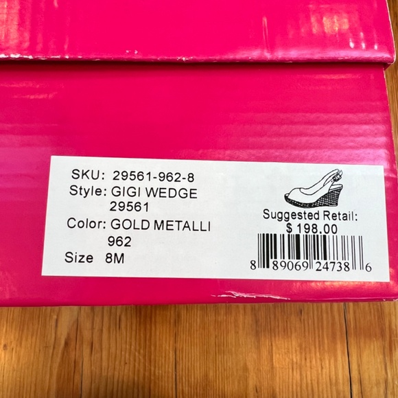 Lilly Pulitzer Gigi Wedge Sandals Women's Gold Metallic Size‎ 8 EUC - Picture 13 of 15